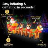 Load image into Gallery viewer, Large Inflatable LED Santa &amp; Reindeer - 290cm
