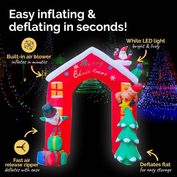 Large Inflatable LED Christmas Tree With Arch - 2.4m