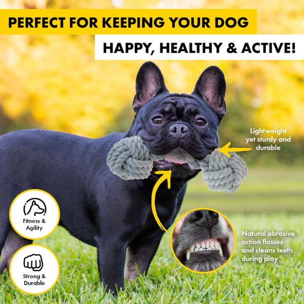 Loop Rope Toy With Bone Medium Bone Shape Rope Toy - 24cm x 7.2cm | The Base Warehouse