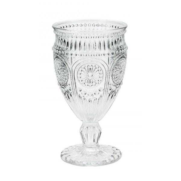Glass Goblet with Sun Flower Pattern - 9cm x 16.5cm