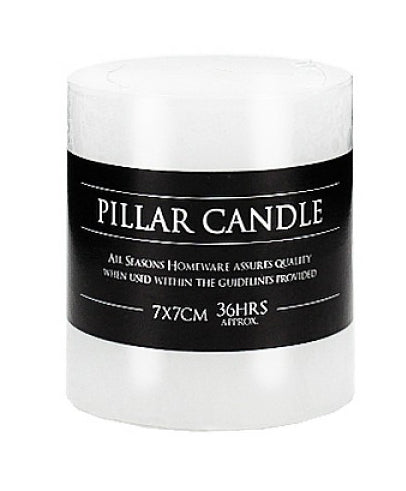 White Flat Top Pillar Candle - 7cm x 7cm