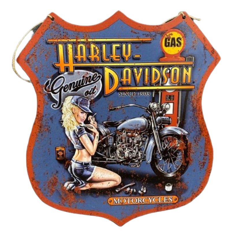 Harley Davidson Iron Wall Plaque - 30cm x 35cm