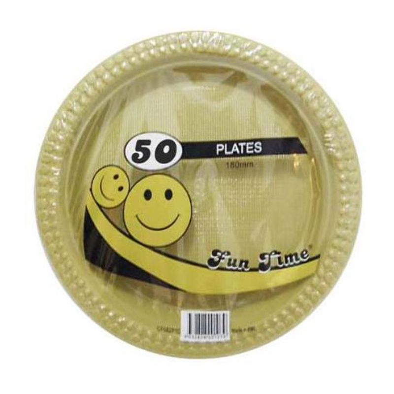 50 Pack Plastic Colour Round Plates - 18cm