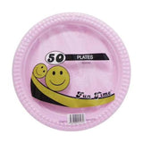 Load image into Gallery viewer, 50 Pack Plastic Colour Round Plates - 18cm
