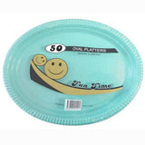 Load image into Gallery viewer, 50 Pack Plastic Colour Oval Plates - 30cm x 23cm
