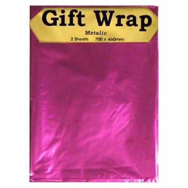 2 Sheets Metallic Gift Wraps - 70cm x 46cm