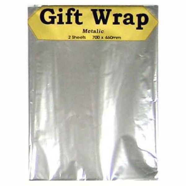 2 Sheets Metallic Gift Wraps - 70cm x 46cm