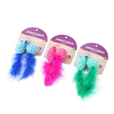 Load image into Gallery viewer, 2 Pack Mouse &amp; Ball Feather Cat Toy - 15cm
