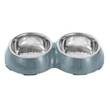 Load image into Gallery viewer, Stainless Steel Grey Non Slip Melamine Double Pet Bowl - 200ml
