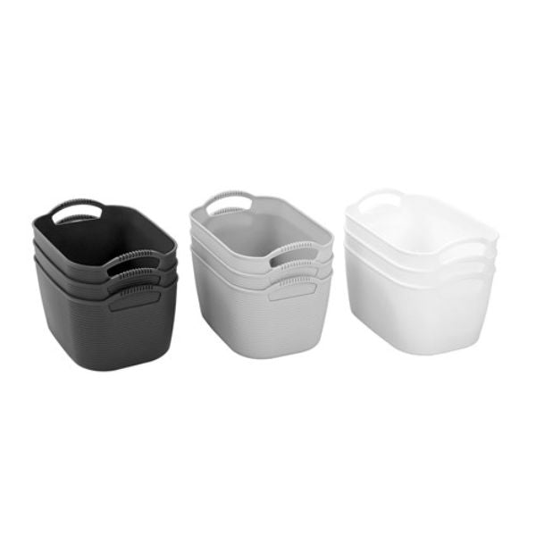 3 Pack Small Flexi Storage Basket - 24.5cm x 16.5cm x 12cm