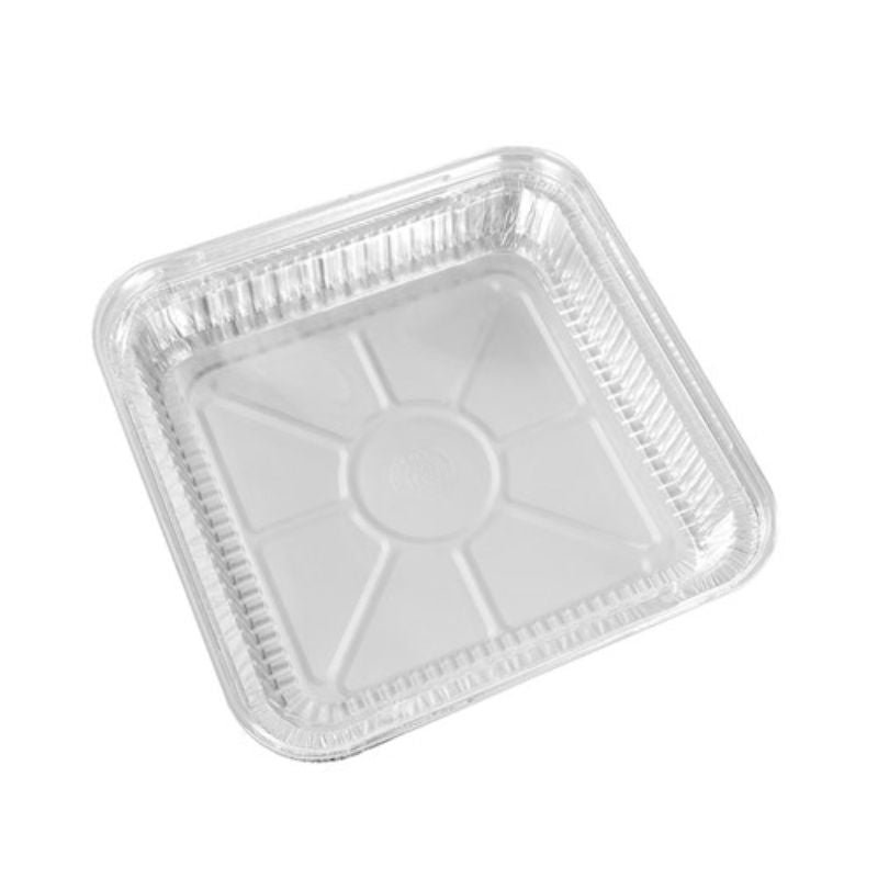 4 Pack Foil Tray with Plastic Lid - 22cm x 22cm x 4cm