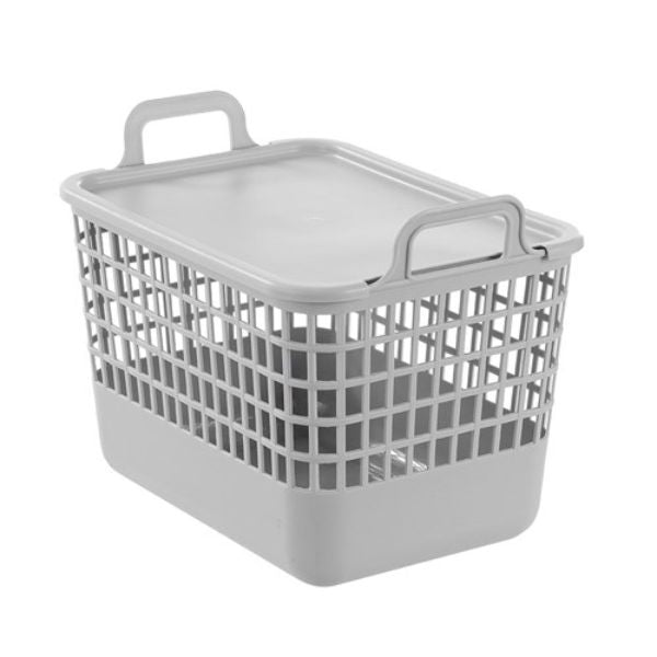 Large Storage Tote With Lid - 33cm x 23.5cm x 25.5cm