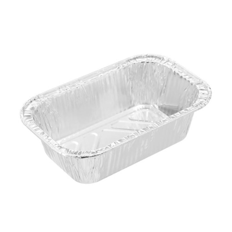 10 Pack Rectangle Foil Baking Cup with Plastic Lid - 13.5cm x 8.5cm