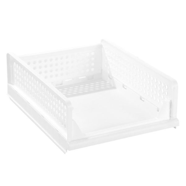 Medium Foldaway Stackable Storage Basket - 42.5cm x 32.5cm x 14cm