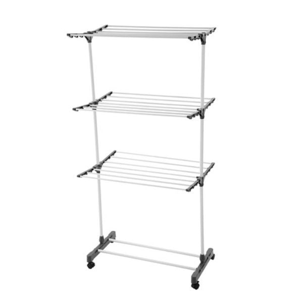 21 Rails 3 Tier Clothes Dryer On Wheels - 80cm x 60cm x 165cm