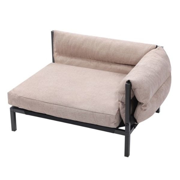 Medium Linen Beige Elevated Sofa Pet Bed - 64.5cm x 49cm x 38.5cm