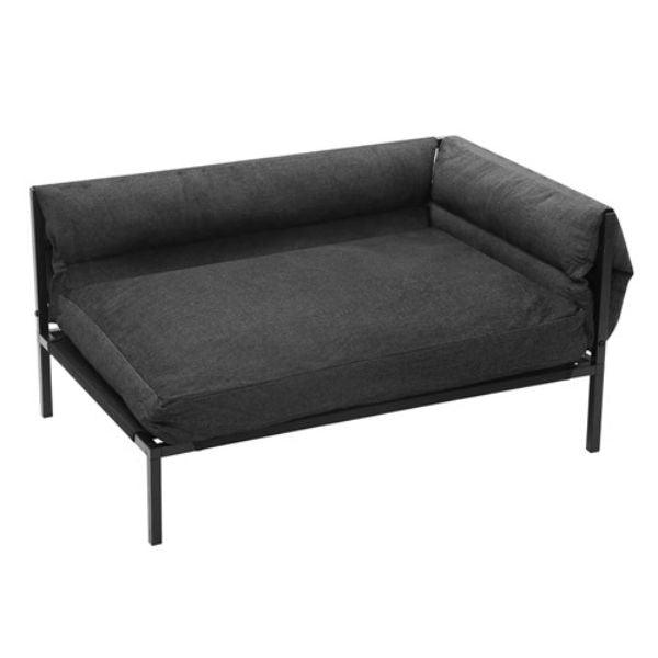 Large Grey Denim Elevated Sofa Pet Bed - 93.5cm x 63cm x 48cm