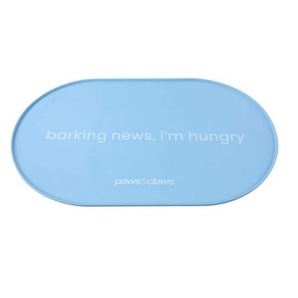 Oval Non Slip Silicone Pet Food Mat - 48cm x 30cm
