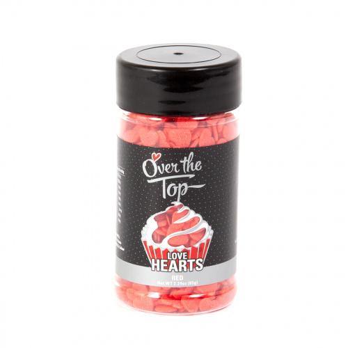 Red Love Hearts Edible Sprinkles - 65 grams - The Base Warehouse