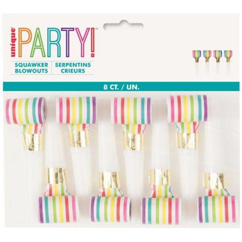 6 Pack Rainbow Vertical Striped Blowouts - The Base Warehouse