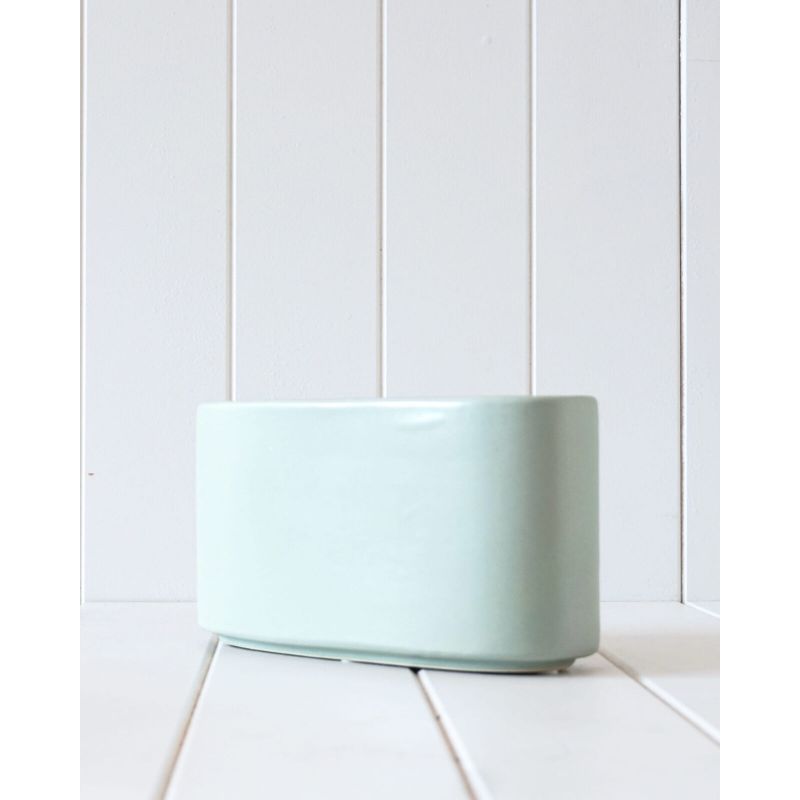 Mint Antibes Ceramic Pot Planter Vase - 25cm x 10cm x 13cm