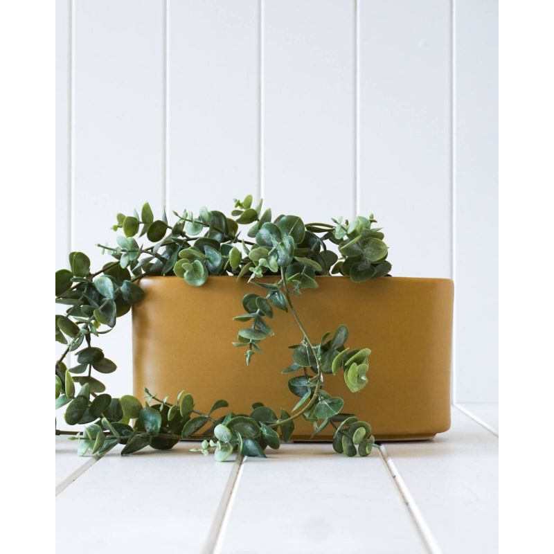 Mustard Antibes Ceramic Pot Planter Vase - 25cm x 10cm x 13cm