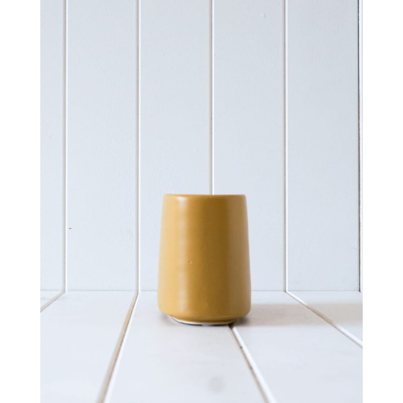 Mustard Antibes Ceramic Pot Planter Vase - 25cm x 10cm x 13cm