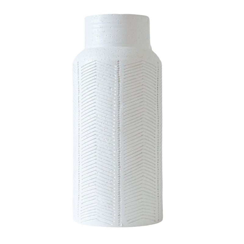 White Kara Large Vase - 20cm x 65cm x 20cm