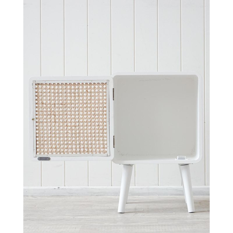 White Zion Side Table - 33cm x 50cm x 30cm