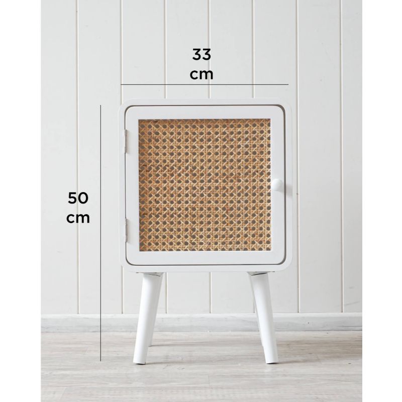 White Zion Side Table - 33cm x 50cm x 30cm