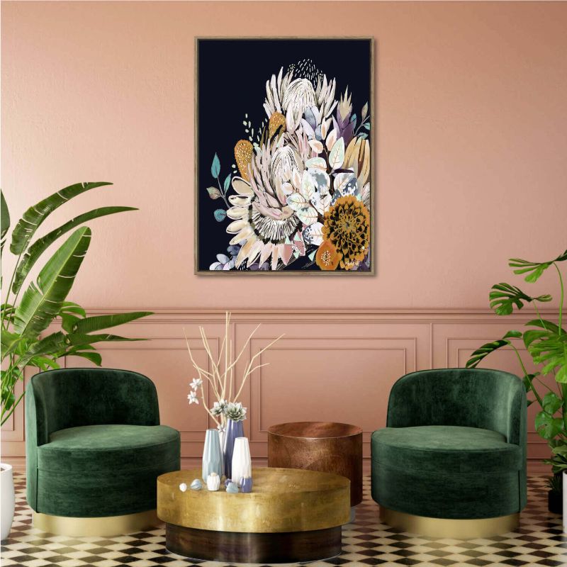 Autumn Frida Flowers The Artist Lab Inkheart Framed Artwork - 90cm x 120cm