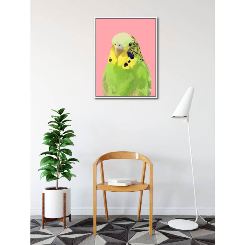 Aussie Budgie Amanda Skye The Artist Lab Framed Artwork - 70cm x 90cm