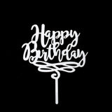 Load image into Gallery viewer, White Happy Birthday Cake Topper - 13cm x 17cm
