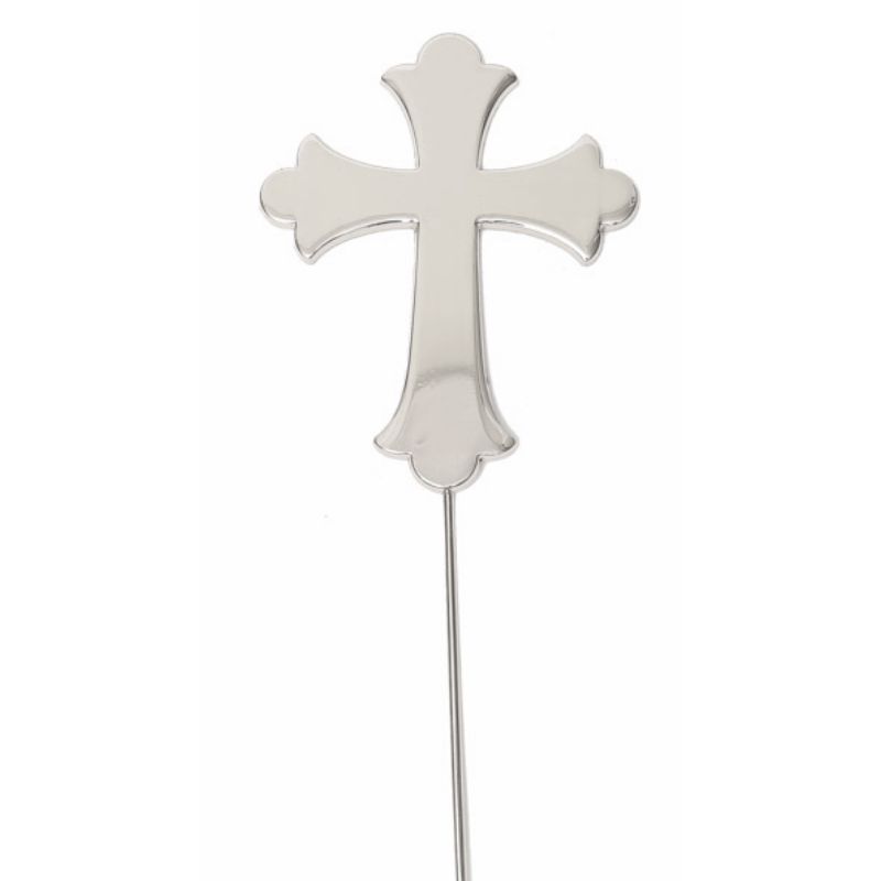 Silver Cross Plated Cake Topper