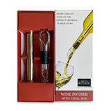 Load image into Gallery viewer, Silver Wine Pourer with Chill Rod - 32cm x 2.5cm x 2.5cm
