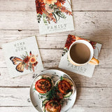 Load image into Gallery viewer, 4 Pack Cinnamon Ceramic Family Is Everything Coaster Gift Box - 10cm x 10cm
