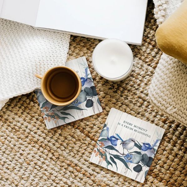 4 Pack Wren Ceramic Coaster Gift Box - 10cm x 10cm