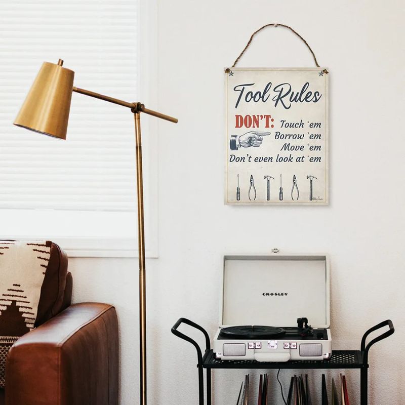 Fathers Day Vintage Rules Hanging Tin Sign - 30cm x 40cm