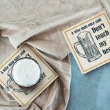 Load image into Gallery viewer, Set of 4 Fathers Day Vintage 4 Square Ceramic Coasters - 10cm x 10cm
