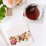 Load image into Gallery viewer, 4 Pack Rose Ceramic Florals Coaster Gift Box - 10cm x 10cm
