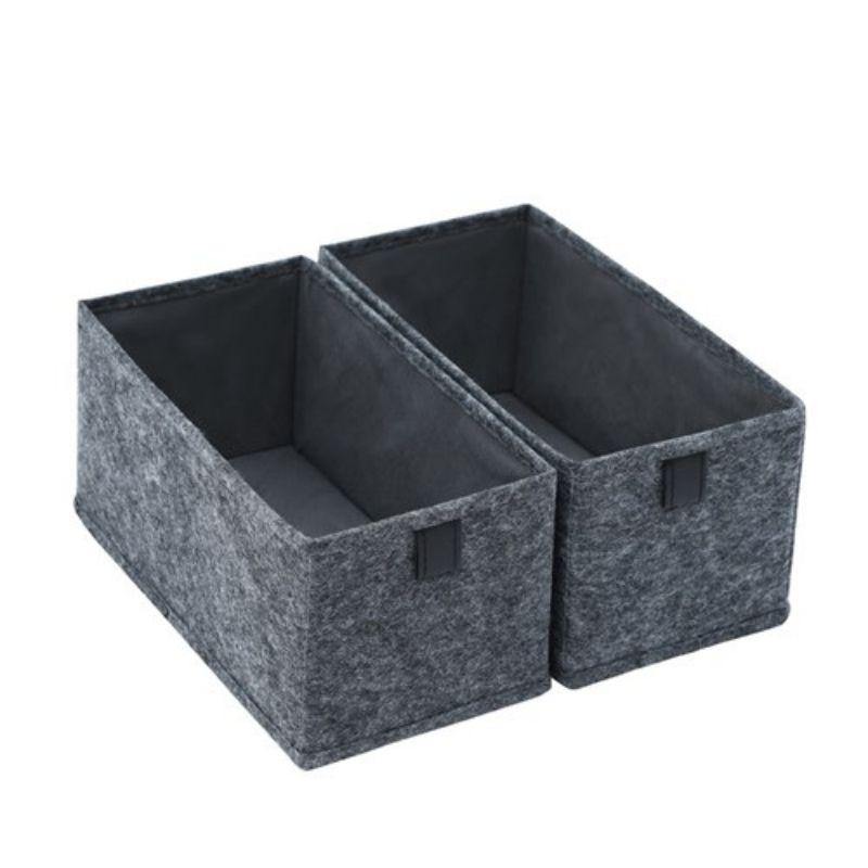 2 Pack Felt Storage Cubes - 28cm x 14cm x 13cm - The Base Warehouse