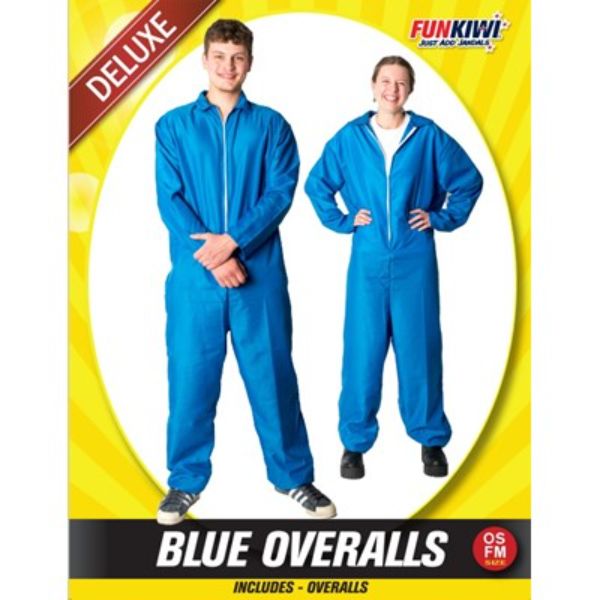 Blue Unisex Overall Costume - One Size