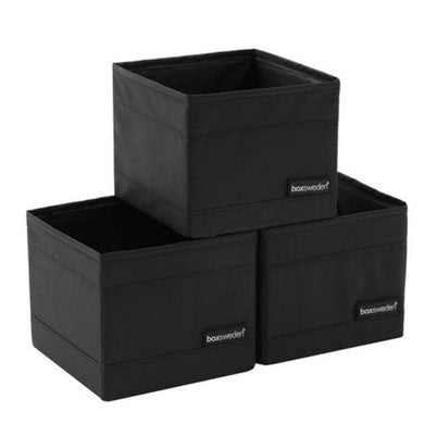 3 Pack Kloset Black Cube Storage - 14cm x 14cm x 13cm - The Base Warehouse