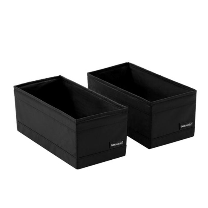 2 Pack Kloset Black Rectangle Storage - 28cm x 14cm x 13cm