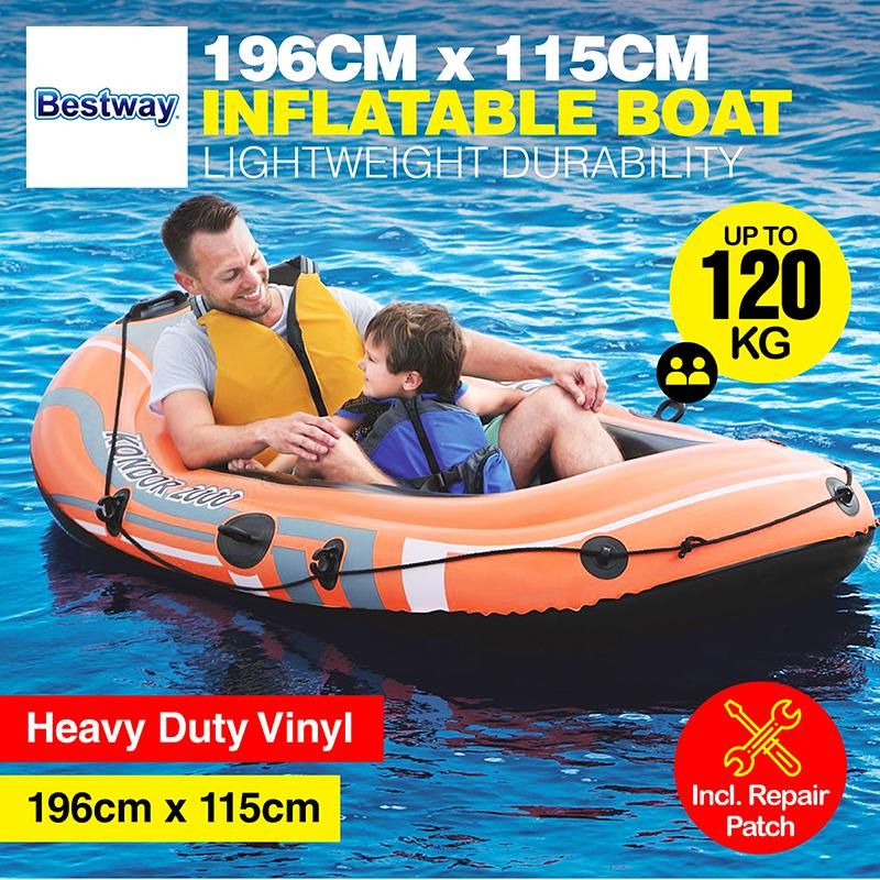 Bestway Inflatable Orange Boat - 196cm x 115cm