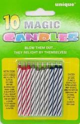 10 Pack Assorted Colours Magic Spiral Candles - The Base Warehouse