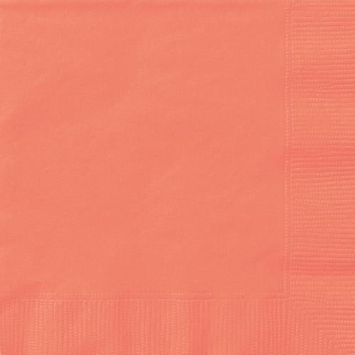 20 Pack Coral Luncheon Napkins