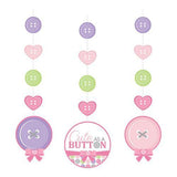 Load image into Gallery viewer, 3 Pack Pink Button Girl Hanging Decorations

