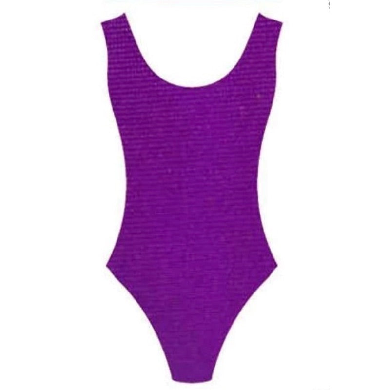 Womens 80s Purple Leotard - L/XL