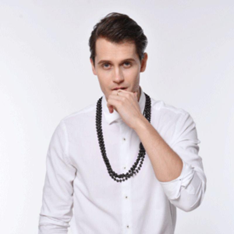 3 Pack Black Beads Party Necklace - 80cm
